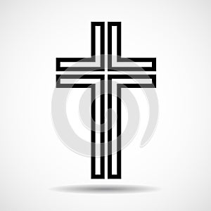 Cross. Christian Symbol. Sign of lines