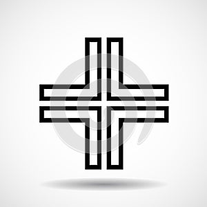 Cross. Christian Symbol. Sign of lines