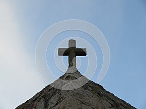 Cross Christianity religion stone ancient building symbol photo