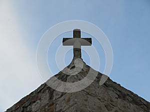 Cross Christianity religion stone ancient building symbol photo