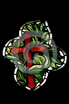 The cross of Christianity (stained glass)