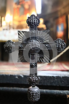 Cross in Church of geghard monastery