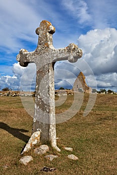 The cross and the church ruins of Kapelludden