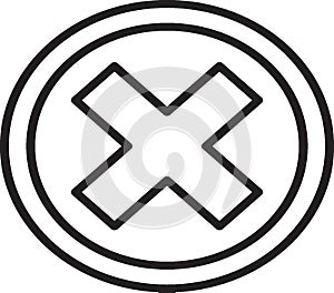 cross circle icon black and white  graphics