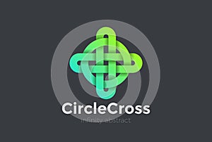 Cross Circle Logo design. Infinity looped pharmacy