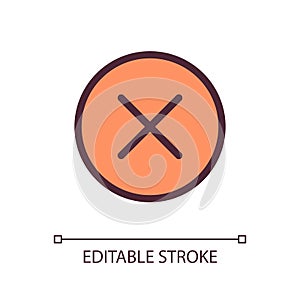 Cross in circle pixel perfect RGB color ui icon