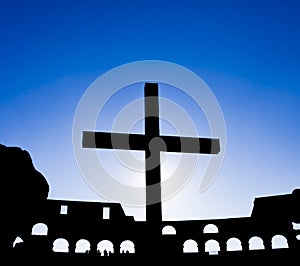 Cross at coliseum