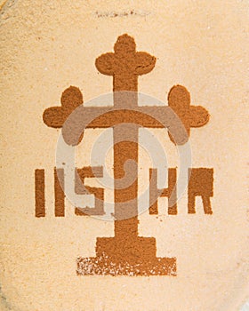 Cross on Coliva Plate with photo