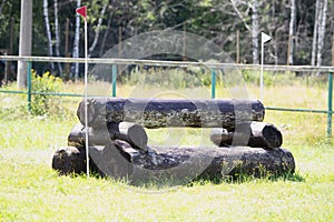 A cross-country a Log fences obstacles in a cross country event