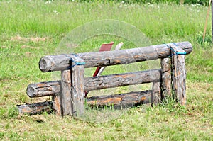 A cross-country a Log fences obstacles in a cross country event