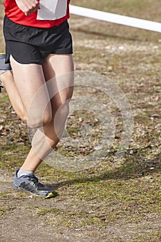 Cross country runner on a race. Active healthy lifestyle