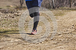 Cross country runner on a race. Active healthy lifestyle