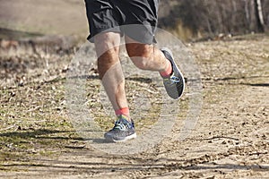 Cross country runner on a race. Active healthy lifestyle