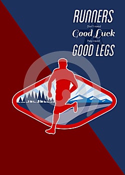 Cross Country Runner Retro Poster