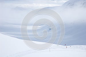 Cross country ski hiking trail Kungsleden