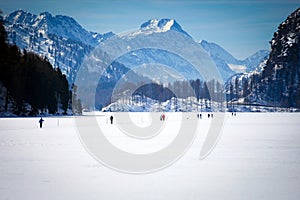 Cross Country Ski Tracks in Engadin