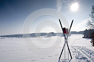 Cross country ski trail with ski