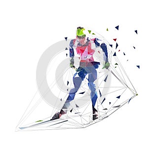 Cross country skier in blue jersey