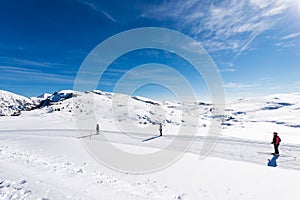 Cross-country Skiers on Lessinia Plateau - Malga San Giorgio Ski Resort Italy