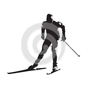 Cross country skiing, abstract vector skier