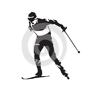 Cross country skiing, individual winter sport. Skier