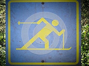 Cross country skiing signboard