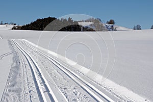 The cross-country skiing trail