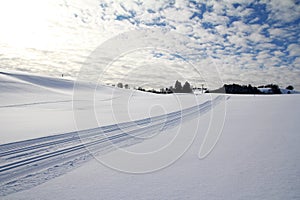 The cross-country skiing trail