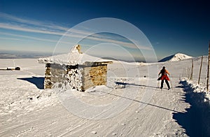 Cross country skiing woman