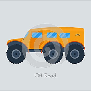 Cross country vechicle illustration . Isolated atv truck. Off Road Vehicle Outdoor