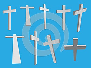 Cross Crosses in Different Perspectives (Vector)