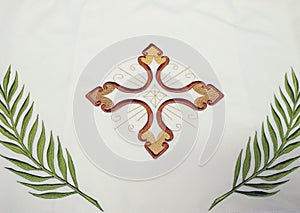Cross, detail of church vestment photo