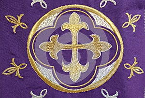 Cross, detail of church vestment made by the Sisters of Charity of Saint Vincent de Paul in Zagreb photo