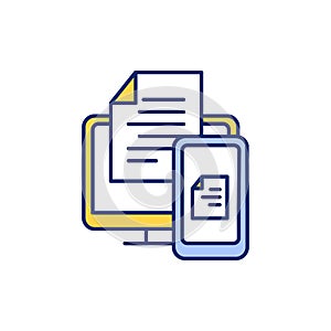 Cross device synchronization RGB color icon