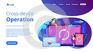 Cross-device syncing concept landing page.