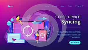 Cross-device syncing concept landing page.