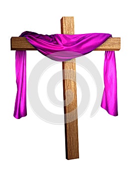 Cross Draped in Purple