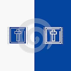 Cross, Easter, Holiday, Sign Line and Glyph Solid icon Blue banner Line and Glyph Solid icon Blue banner