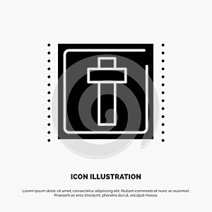 Cross, Easter, Holiday, Sign solid Glyph Icon vector