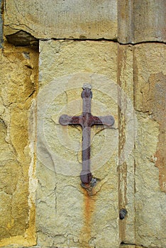 Cross on Exterior Wall of Church