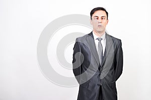 Cross-eyed man in suit