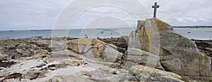 Cross on Finistere beach