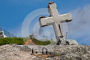 Cross in Fisterra, La Coruna