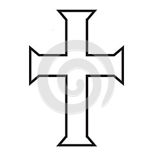 Cross flat design icon on white, stock vector illustration