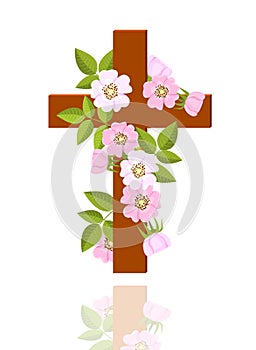 Cross with flowers