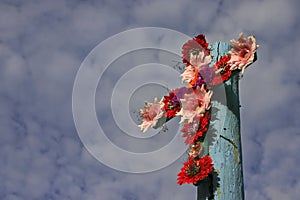 Cross Of Flowers - Horizontal Format