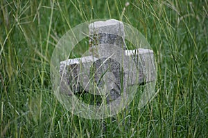 Cross in the Grass at Oakwood Cemetery in Fort Worth Texas