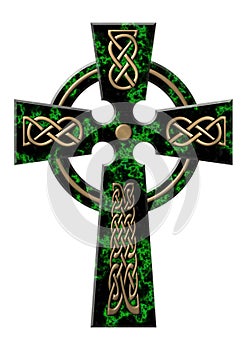 Cross from a green marble photo