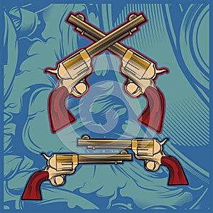 Cross gun hand drawing vector