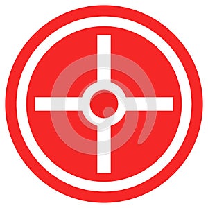 Cross-hair, reticle, target mark icon, symbol and logo. Accuracy, precision, focus concept illustration